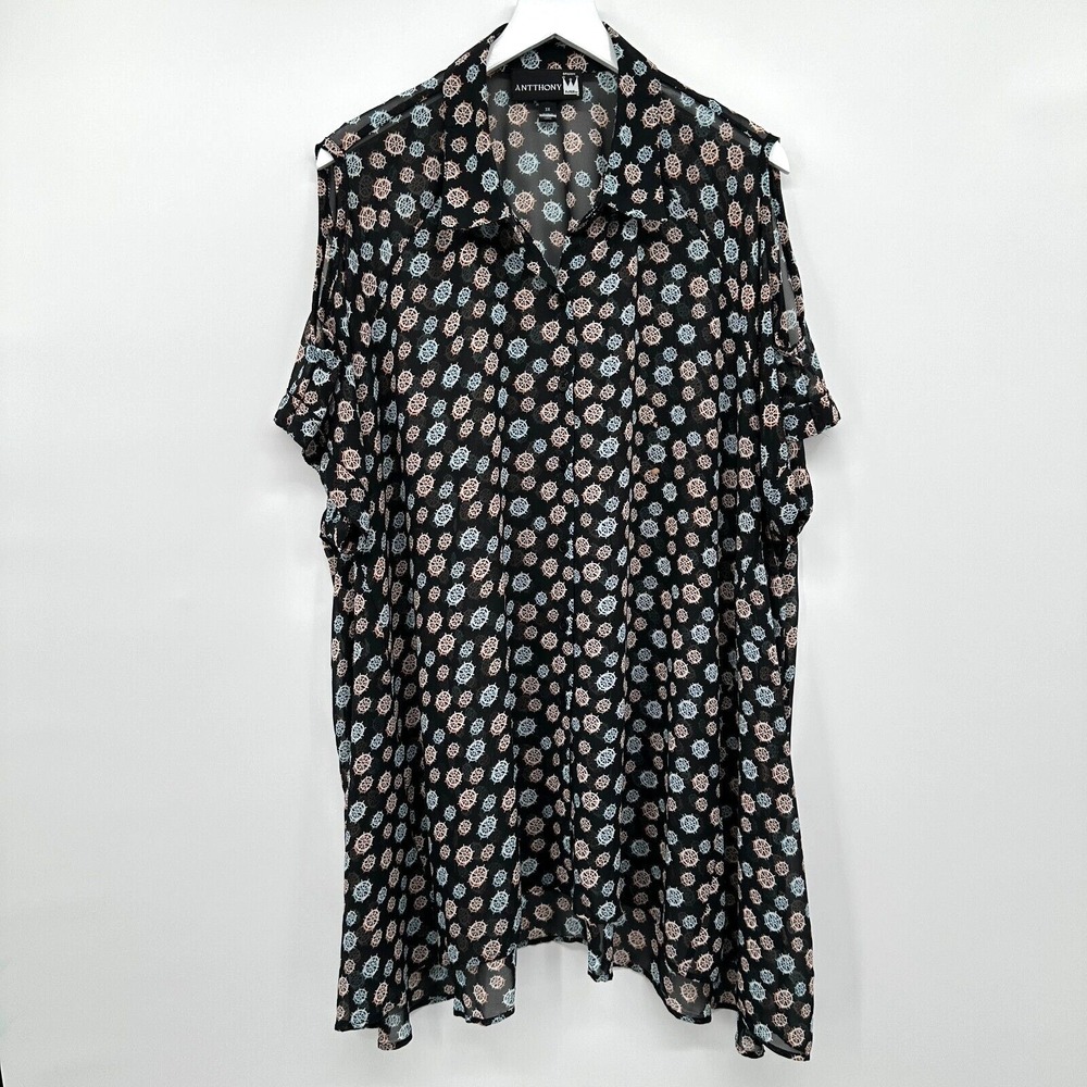 Antthony Original Tunic Top Shirt Blouse Plus Size 3X Sheer Flowy Boho Whimsical